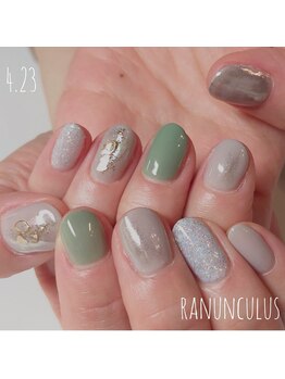 ラナンキュラス(Ranunculus)/こだわりOffice Nail