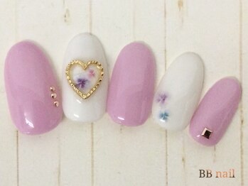 ビービーネイル 所沢店(BB)/ハートお花ネイル