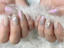 ネイル スパ ココプラス(Nail spa Cocoplus)/くすみのオーロラシェルネイル