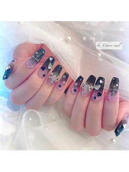 チャコネイル(chaco-nail)/ブラック×地雷系ネイル