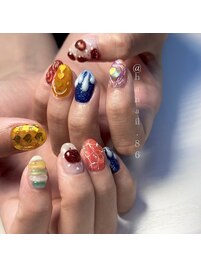 haruka nail × ぷくぷくネイル