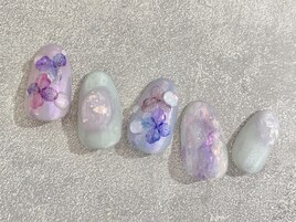 紫陽花ネイル　¥10000