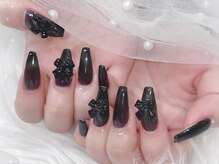 プティネイル 池袋(Puty Nail)/ブラックリボンネイル スカルプ