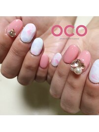 matte flower × 3D swarovski
