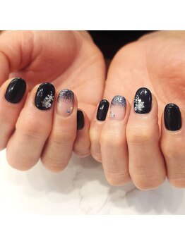 ハーティーネイル hearty nail 溝の口店/雪の結晶/定額/冬/ミラー/ラメ