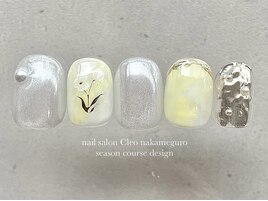 【３月】パステルイエローネイル