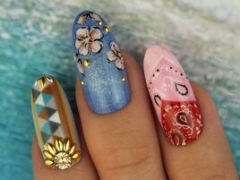 スカーフペイズリー×デニム