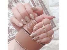 スウィートアロマネイル 恵比寿(Sweet Aroma NaiL)/LOEWE風Loveロゴ&チェックネイル