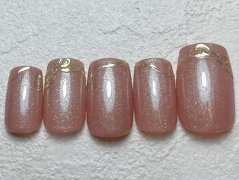 ネイルビート(NAIL BEAT)/リボンネイル　ミラーネイル