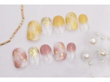 ネイルサロンprish銀座4丁目店【マグネット&フットネイル定額サロン】/5000円　タイダイ　塗りかけ