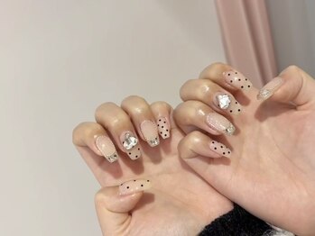 ランド ネイル 博多(LAND)/ドット×キラキラ☆