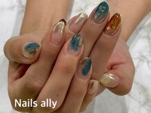 ネイルズアリー 立川店(Nails ally)/ニュアンス×ミラー