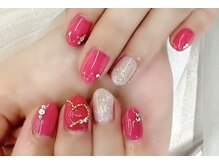 アリイネイルズ(ALII Nails)/ピンク系ハート推しネイル