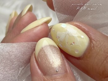 フレンチ×リボンネイル