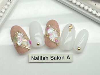 ネイリッシュサロン エー(Nailish Salon A)/シェルミラーネイル
