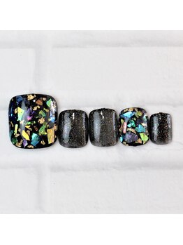 ネイルサロン マリブ(Maribu)/フット　4本　キラキラネイル