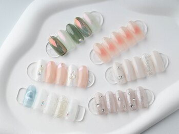 グラム ネイルズ アネックストーキョー(glam.NAILS ANNEX TOKYO)の写真/【パラジェル使用】ワンカラー/ナチュラル色のグラデなど2回目以降もリーズナブルな価格で施術できる♪