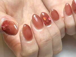 ハート埋め込みネイル♪