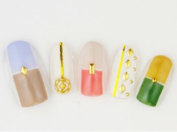 ネイルサロン ドレリッチ 大宮店(drerich)/カラフルブロックスタッズ