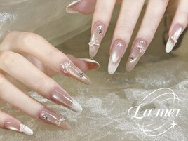 リボンフレンチ可愛いネイル