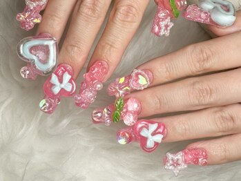 サリィネイル(Sarie Nail)の写真/〈オフ無料〉10本つけ放題¥8800！どんなデザインでも対応可能♪３D立体パーツも豊富に取り揃えております★