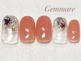 ワンポイント秋の紅葉ネイル