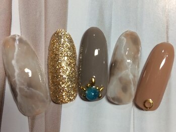 ネイルサロン リリオ(Nail Salon Ririo)/大理石風×夏ネイル