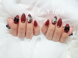 冬ネイル◎キティーフラッシュ