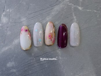 カカネイルズ(Kaka nails)/【おすすめデザイン】バラ柄