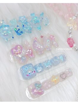 ファラウェイネイル(Faraway nail)/ゴテゴテなフットネイル☆