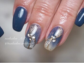 ネイルサロンアンドスクール エーアール(AR)/大人綺麗め☆ネイビーカラー