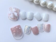 ジェムネイル(gem nail)の雰囲気（フット≪定額¥5980》大人ピンクネイルがオススメお色変えも可能）