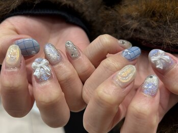 ナンバーネイル 大分中央町店(N° nail)/うるうる水色
