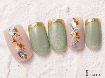 アイネイルズ 横浜WEST店(I-nails)/ミラーフレンチマグ10480円