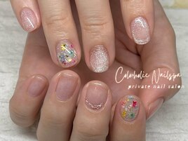 押し花　フラワーネイル