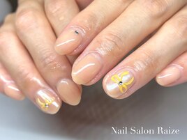 リボンネイル/イエローネイル