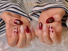 リームサロン 池袋店(LYYM SALON)/ボルドー×ハートネイル