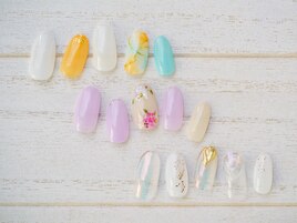フラワーネイル　大理石