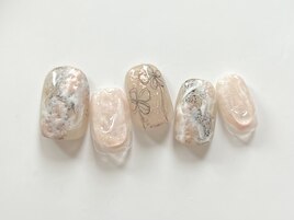 落書きフラワーネイル