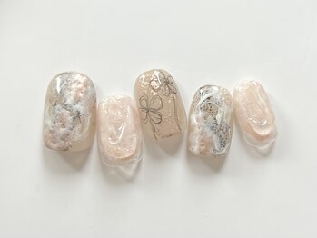 落書きフラワーネイル