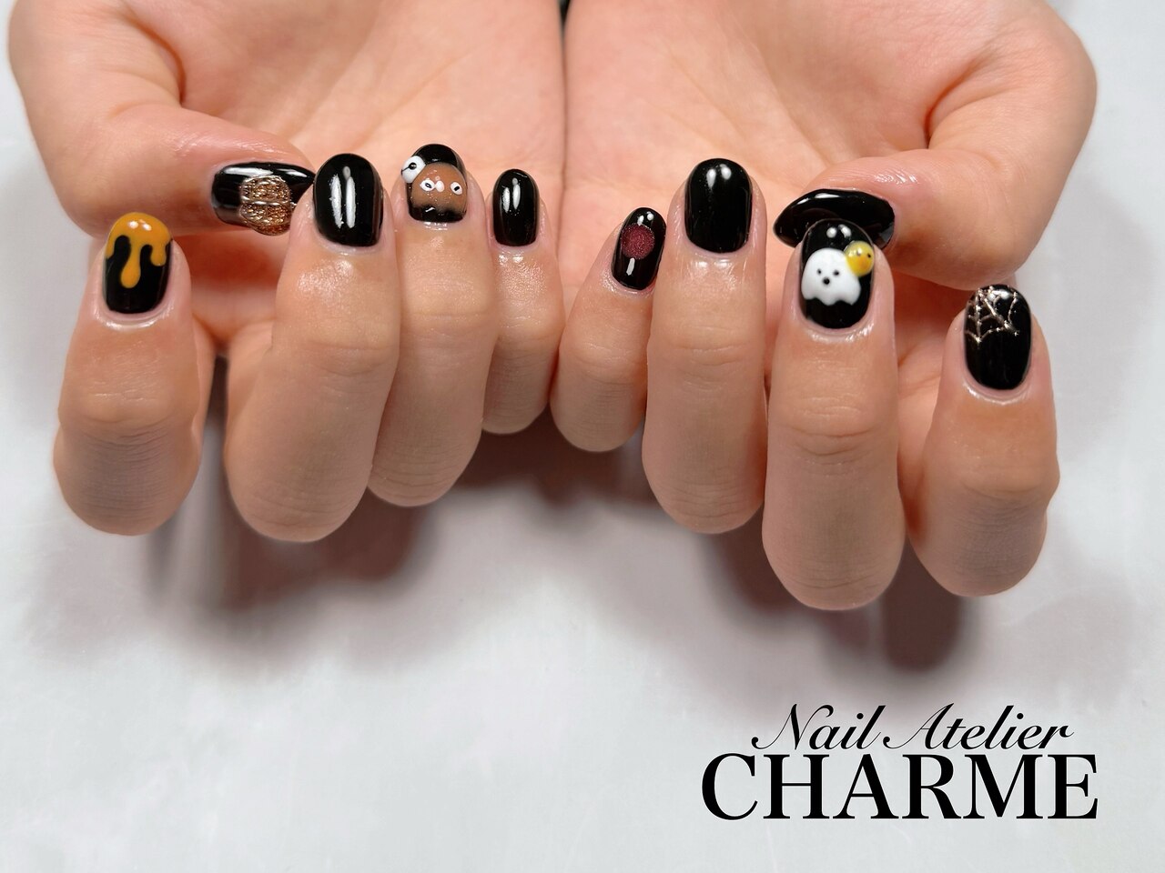 2026年冬トレンド】ブラック ハロウィンのネイルデザイン集｜人気順｜4