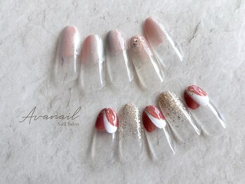 大人塗りかけネイル