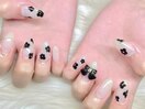 シンプルフラワーネイル