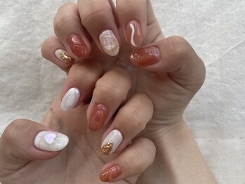 チョッタミミ(Chotta-mimi)/オレンジな夏ネイル