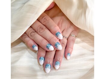 ヘアアンドネイル ミューズ 新浦安店(HAIR&NAIL MUSE)/海ブルーラメグラデーション