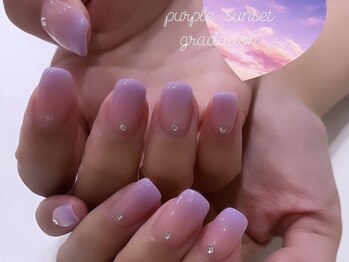 【 purple gradation nail 】