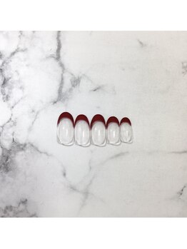 ワンカラージェルネイルショップ イオン新潟東店/赤フレンチ