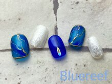 ネイルアンドまつげエクステ ブルーリーフ 四谷三丁目店(Blue Reef)/ブルーニュアンスネイル
