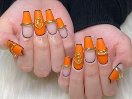 ★オレンジ×リングネイル★
