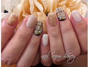 ハニー(honey)/ワンポイントツィードネイル♪